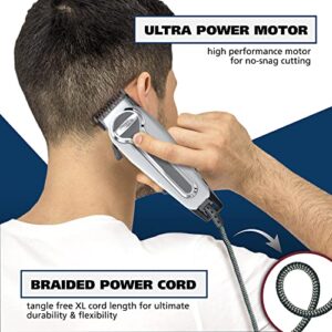 Wahl USA Pro Series Premium Combo Corded Clipper and Cordless Trimmer Kit for Hair Clipping & Beard Trimming with Free Barbers Shears - Model 79804