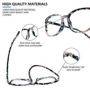 VisionGlobal Blue Light Blocking Glasses for Women, Anti Eyestrain, Computer Reading, TV Glasses, Stylish Square Frame, Anti Glare(No Magnification)