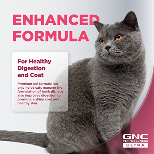 GNC Pets Ultra Hairball Control Gel/Paste Petroleum-Free, Cats, Salmon Flavor, 3.5-oz Tube| Hairball Supplement Gel for Cats | Daily Supplement for Hairball Control