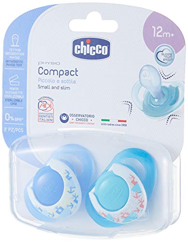 Chicco Physio Active Silicone Dummy Blue 12 Months 2 Pieces
