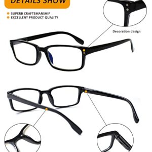 Kerecsen READING GLASSES 4 Pack Spring Hinge Comfort Readers Plastic Includes Sun Readers (4 Pack Black, 1.25)