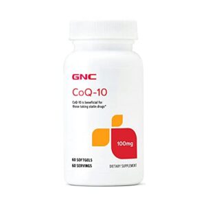 gnc coq-10-100mg, 60 softgels, supports heart health