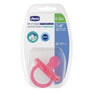 chicco silicon physio soft soother baby dummy 6-12m pink
