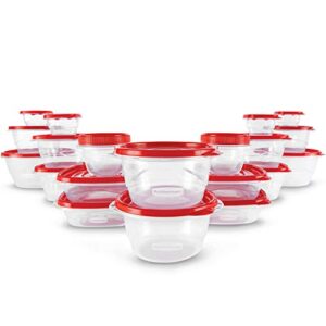 rubbermaid takealongs food storage containers, 40 piece set, ruby red