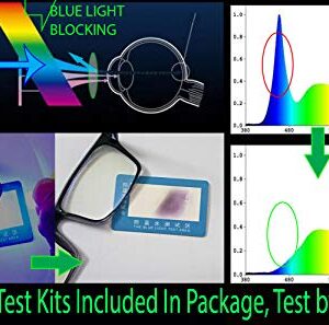 Women Anti Blue Light Glasses Block Eye Strain Glare with Case Tester, Gaming Computer Glasses Blue Light Block Glasses Filter UV Blocker Clear Lens Small Face Narrow Rectangle Nerd Frame Pink Black