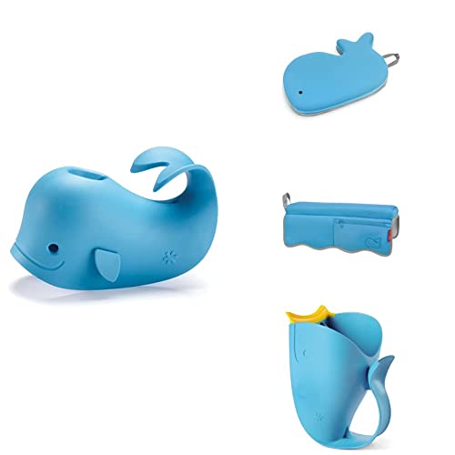 Skip Hop Baby Bath Gift Set with Spout Cover, Kneeler, Elbow Rest, and Rinser, Blue