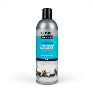 gnc ultra medicated itch relief shampoo,16oz | soothing shampoo for dogs with oats & pramoxine hydrochloride | moisturizing shampoo for dogs medicated itch relief,ff13849
