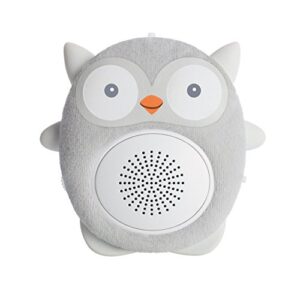wavhello portable baby sleep soother – rechargeable bluetooth noise machine travel sound speaker great for cribs, strollers, car seat and more – ollie the owl soundbub, grey