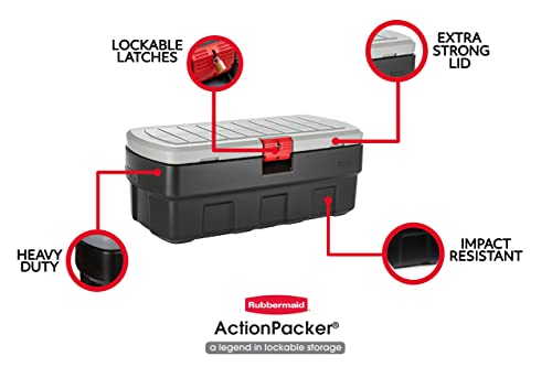 Rubbermaid ActionPacker️ 48 Gal Lockable Storage Bin, Industrial, Rugged Large Storage Container with Lid