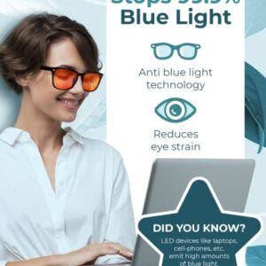 99.9% Blue Light Glasses - Computer Glasses - eSports Gaming Glasses Special Anti-Glare & Anti-Fatigue Filters Help You Sleep Better, Stop Eye Strain, Headaches & Migraines to Look, Feel & Live Better