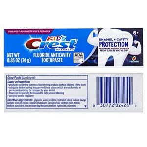 Crest Kids Advanced Toothpaste Enamel + Cavity Protection with Fluoride for Anticavity, Travel Size 0.85oz (24g) - Pack of 10