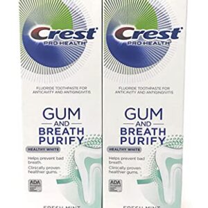 Crest Pro-Health Gum and Breath Purify, Healthy White Toothpaste with Fluoride, Fresh Mint, 4.1 oz (Pack of 2)