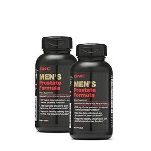 gnc men’s prostate formula, twin pack, 60 softgels per bottle, supports normal reproductive function