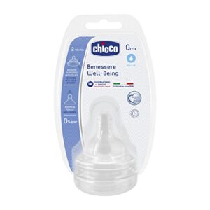 chicco Welll Being Teat for New Born Baby 0m+ Silicone Regular Flow