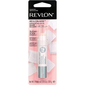 Lip Scrub Balm by Revlon, Kiss Sugar Scrub Exfoliator, Face Makeup with 24 Hour Long Lasting Hydration, Sugar Mint, 0.09 Oz