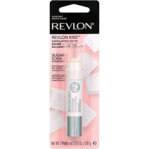 Lip Scrub Balm by Revlon, Kiss Sugar Scrub Exfoliator, Face Makeup with 24 Hour Long Lasting Hydration, Sugar Mint, 0.09 Oz