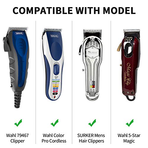 Yinke Clipper Guards Professional for Wahl Clippers Trimmers with Metal Clip and Organizer-10 Cutting Lengths from 1/16”to 1”(1.5-25mm) Fits Most Size Wahl Include Premium Holder Stand (10 Pack)