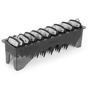 Yinke Clipper Guards Premium Kit for Wahl Clippers Trimmers with Metal Clip - 10 Cutting Lengths from 1/16” to 1” (1.5-25mm) Fits Most Size Wahl Clippers with Include Holder Organization (Black 10)