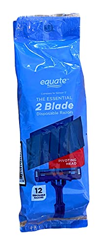 Twin Blade Plus Disposable Razors, 12ct, by Equate, Compare to Good News