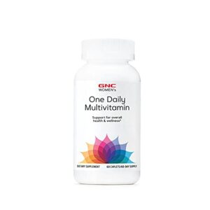 GNC Women's One Daily Multivitamin | Supports Immune and Brain Function Plus Hair, Skin and Nail Health | Antioxidant Blend with Collagen | Daily Supplement | 60 Caplets