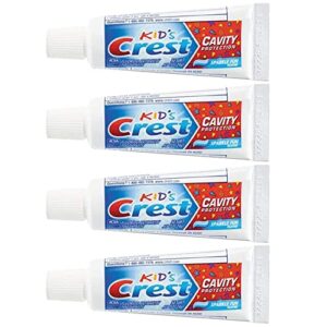 crest kids cavity protection toothpaste, sparkle fun, travel size 0.85 oz (24g)- pack of 4