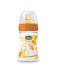chicco- baby food flow feeding plastic bottle 4+ 330ml