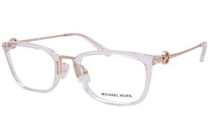 michael kors mk 4054 3105 crystal clear eyeglasses frame w/demo lens-52mm, 52/20/140