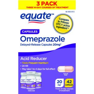 equate – omeprazole magnesium 20.6 mg, acid reducer, delayed release, 42 capsules by equate
