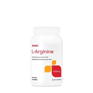 GNC L-Arginine 1000mg, 90 Caplets, Increases Nitric Oxide Production