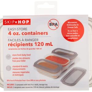 Skip Hop Baby Food Storage, Easy-Store 4oz. Containers, 3pack