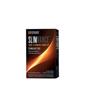 bodydynamix slimvance core slimming complex supplements | supports reduction in body fat and increased energy | achieve weight loss goals | stimulant free, vegetarian formula | 60 capsules