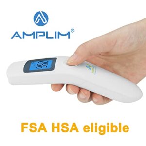 Amplim No Touch Forehead Thermometer - Non-Contact Digital Infrared Thermometer - Medical Grade, Hygienic, Accurate, Instant Read, Touchless Thermometer for Adults, Kids, and Baby - FSA HSA Eligible