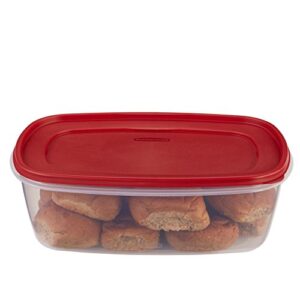 rubbermaid easy find lids food storage container, 2.5 gallon, racer red