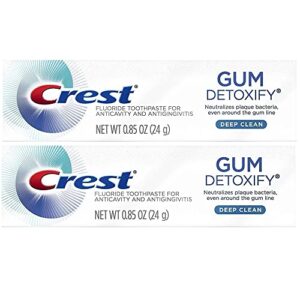 crest gum detoxify toothpaste, deep clean, travel size, 0.85 oz (24g)- pack of 2