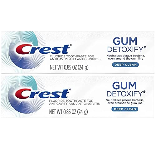 Crest Gum Detoxify Toothpaste, Deep Clean, Travel Size, 0.85 oz (24g)- Pack of 2