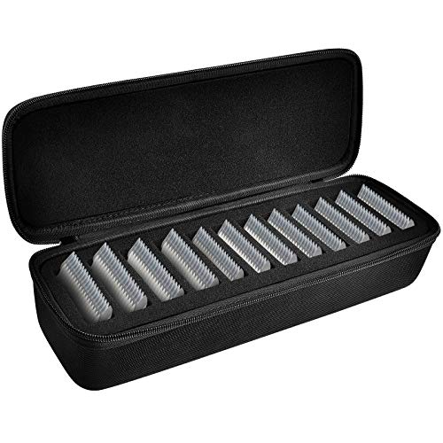 Grooming Clipper Blade Case, 12 Slots Storage Holder Organizer Compatible with Osterl Clipper Guards, Andis Blades, Wahl Clippers Different Size