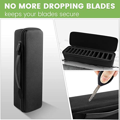 Grooming Clipper Blade Case, 12 Slots Storage Holder Organizer Compatible with Osterl Clipper Guards, Andis Blades, Wahl Clippers Different Size