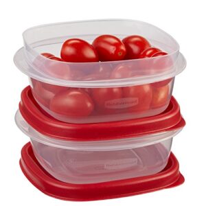 rubbermaid easy find lids food storage containers, 1.25 cup, racer red, 4-piece set