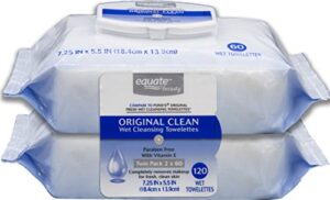 equate original clean facial cleansing towelettes 120 total (compare to pond’s original fresh) 60 ct twin pack packaging may vary