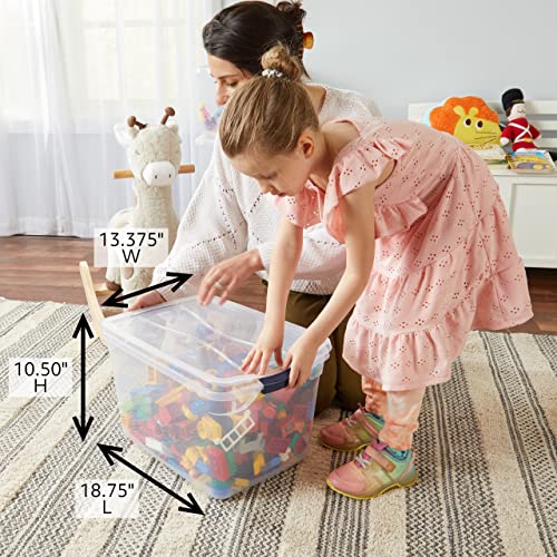 Rubbermaid Cleverstore Clear 30 Qt/7.5 Gal, Pack of 6 Stackable Plastic Storage Containers with Durable Latching Clear Lids, Visible Storage, Great for Closet, Laundry, and Kitchen