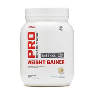 gnc pro performance weight gainer – vanilla ice cream, 6 servings, protein to increase mass