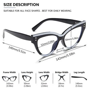 Rmerom Blue Light Blocking Glasses For Women Black Fake Glasses Computer Gaming Eye Glasses Fashion Cat Eye Frames Non Prescription