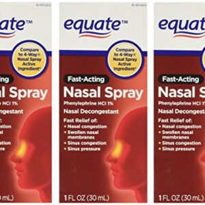 Equate 4-Way Nasal Spray 3-Pack Phenylephrine HCl - 1 fl oz each