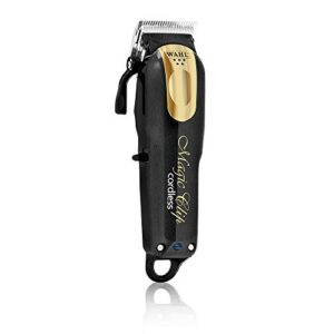 wahl magic clip gold & black & limited edition hair clipper professional cordless made in usa- with 8 combs
