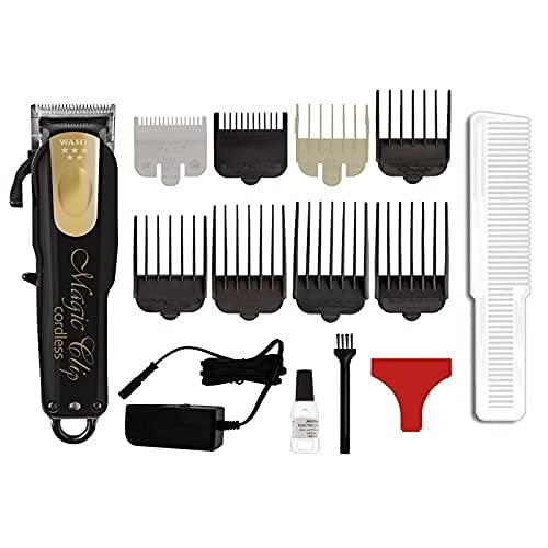 WAHL Magic Clip Gold & Black & Limited Edition Hair clipper Professional Cordless Made in USA- With 8 combs