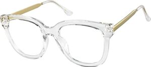 zenni blue light blocking glasses for women clear square frame relieve digital screen eye strain mixed materials light eyewear