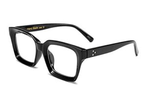 feisedy classic square eyewear non-prescription thick glasses frame for women b2461