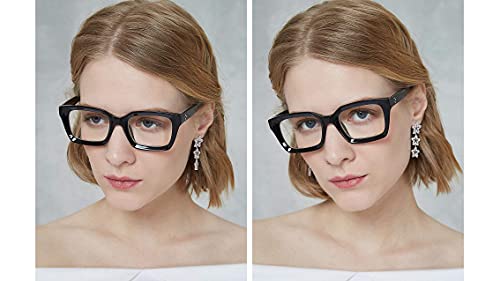 FEISEDY Classic Square Eyewear Non-prescription Thick Glasses Frame for Women B2461