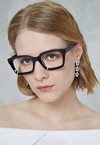 FEISEDY Classic Square Eyewear Non-prescription Thick Glasses Frame for Women B2461