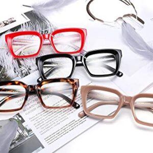 FEISEDY Classic Square Eyewear Non-prescription Thick Glasses Frame for Women B2461